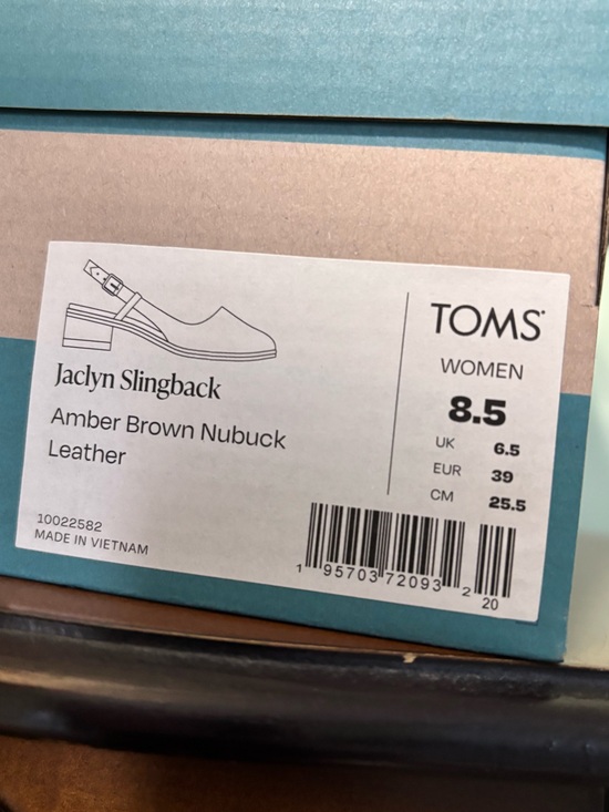 Toms Shoes - TOMS Jaclyn Slingback Amber Brown Nubuck Leather Women's Mules